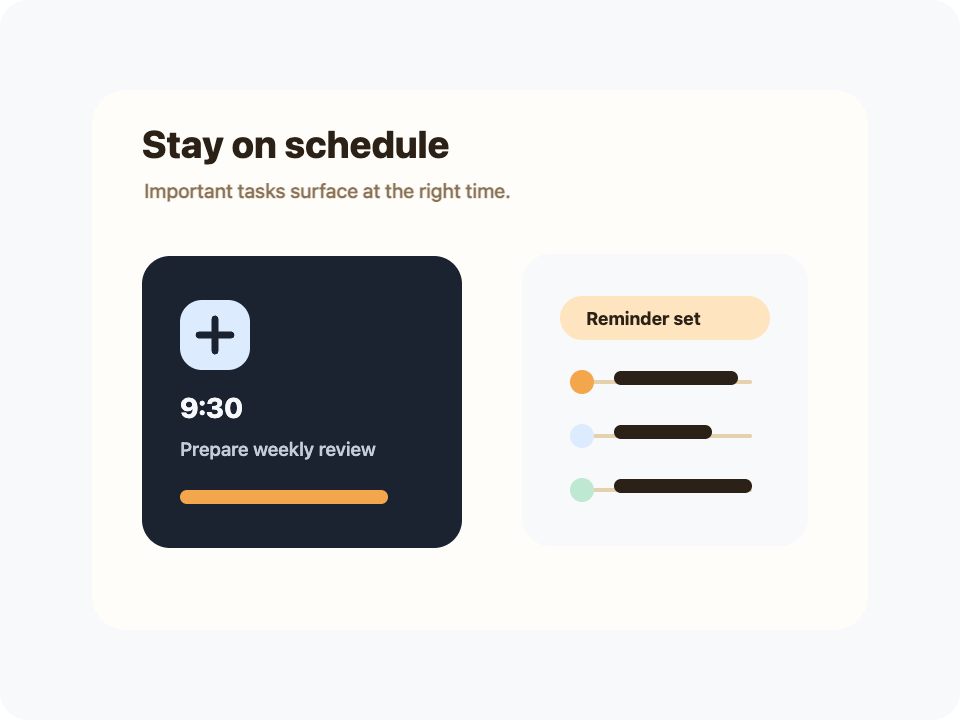 YESTODO reminders and schedule